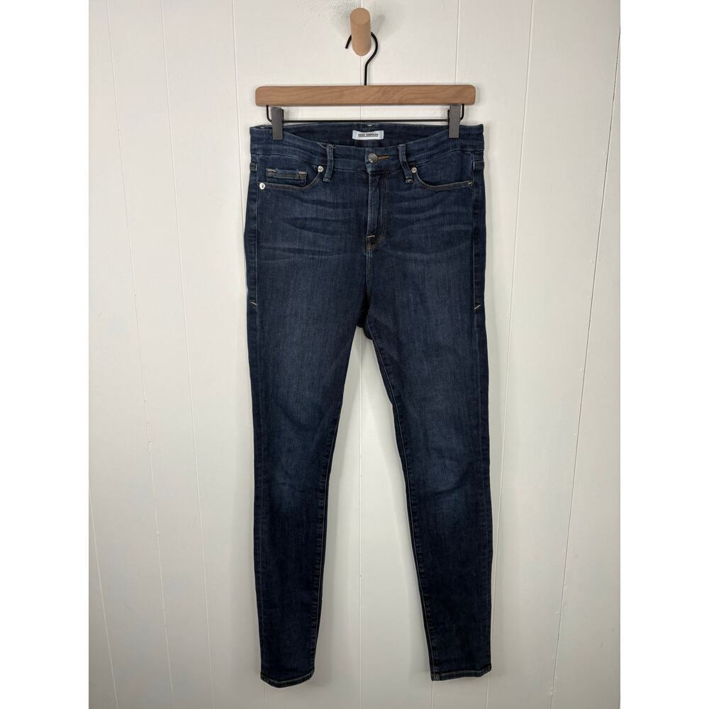 Good American Good Legs Skinny Jeans Size 8 Blue Mid Rise Tummy Technology - Picture 4 of 9